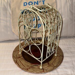 Vintage Shabby Chic Mint Green Wine Rack 5 Bottle Holder